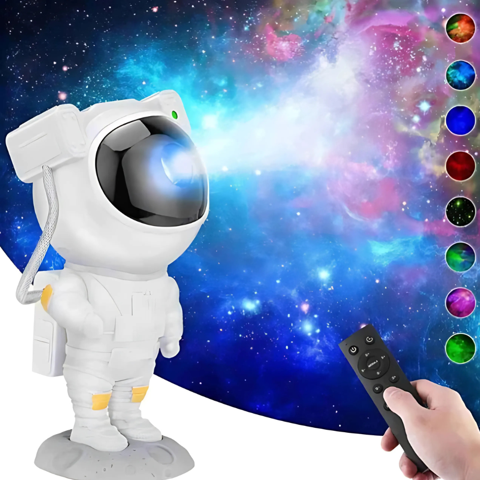 Astronaut Galaxy Projector – 360° Rotation with Remote Control