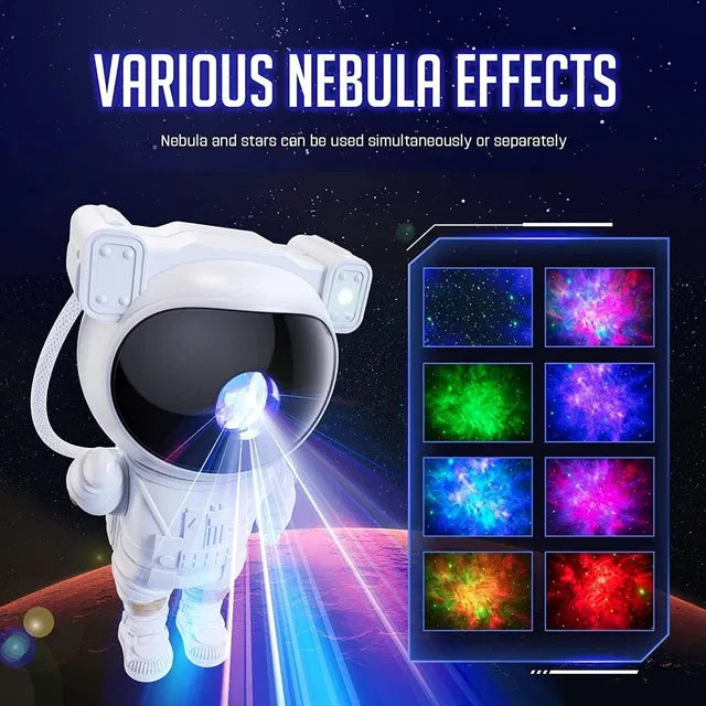 Astronaut Galaxy Projector – 360° Rotation with Remote Control